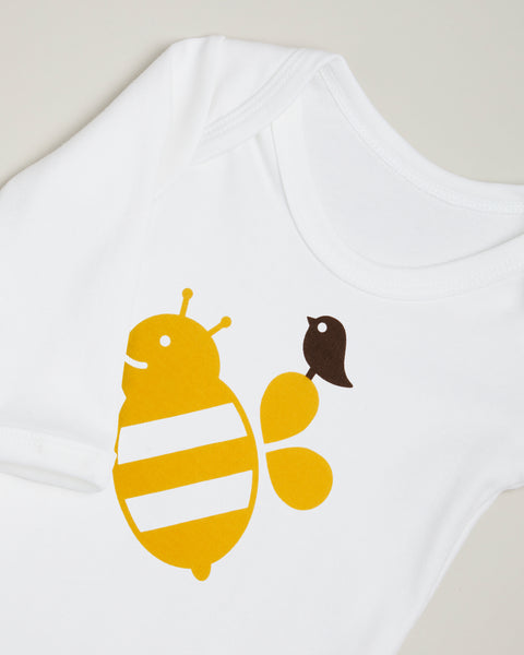 Yellow Bee Short Sleeve Bodysuit