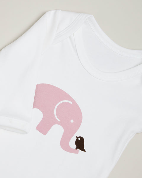 Pink Elephant Long Sleeve Bodysuit