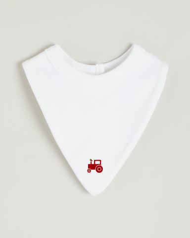 Red Tractor Bandana Bib