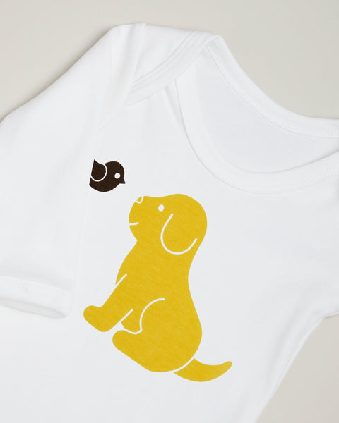 Yellow Puppy Long Sleeve Bodysuit