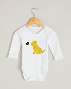 Yellow Puppy Long Sleeve Bodysuit