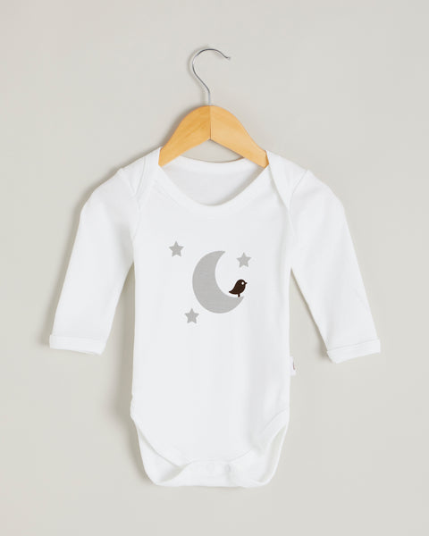 Grey Moon Long Sleeve Bodysuit