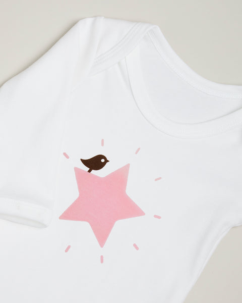 Pink Star Long Sleeve Bodysuit