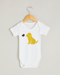 Yellow Puppy Short Sleeve Bodysuit