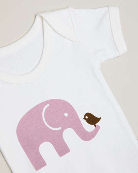 Purple Elephant Short Sleeve Bodysuit