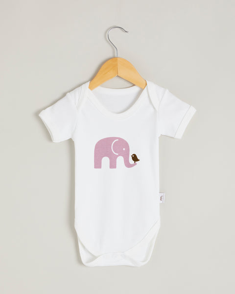 Purple Elephant Short Sleeve Bodysuit