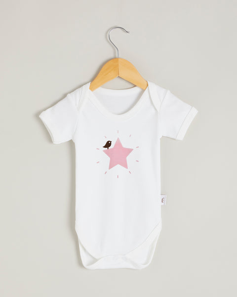 Pink Star Short Sleeve Bodysuit