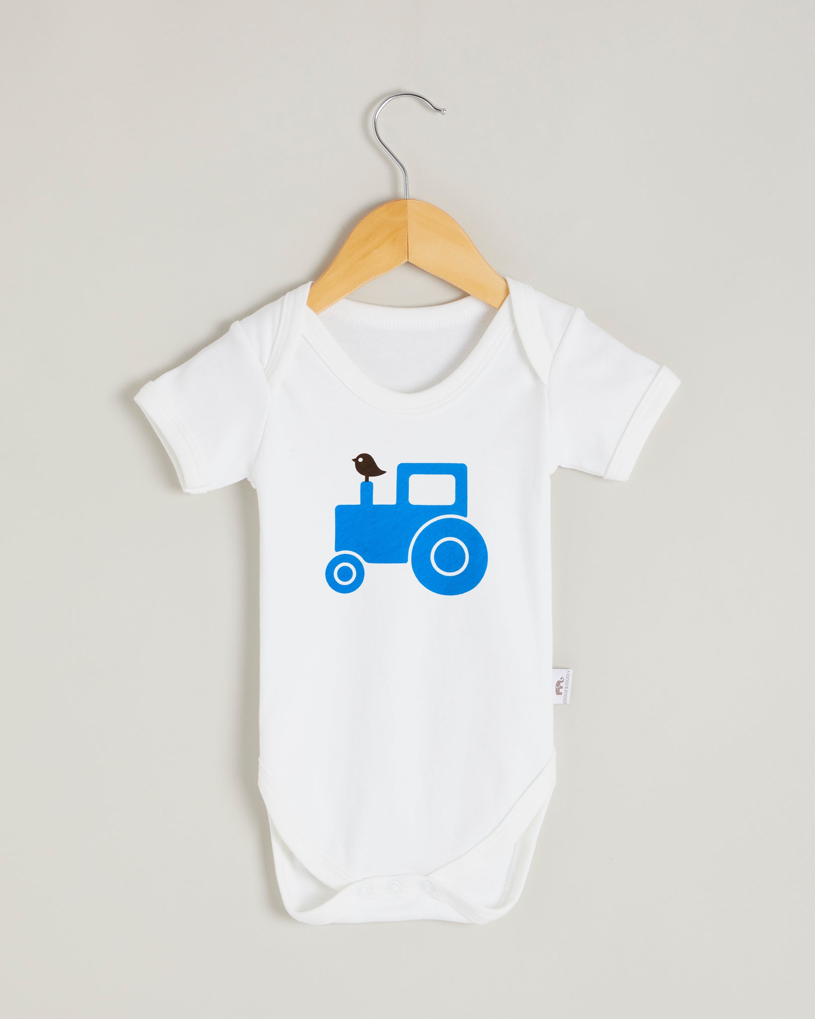Blue Tractor Short Sleeve Bodysuit