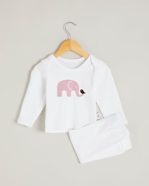 Pink Elephant Long Sleeve Lounge Set