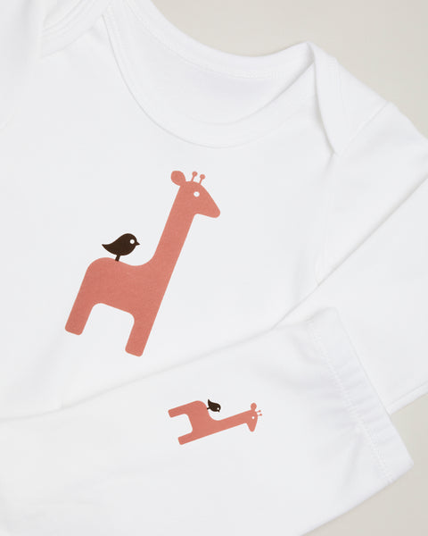 Pink Giraffe Long Sleeve Lounge Set