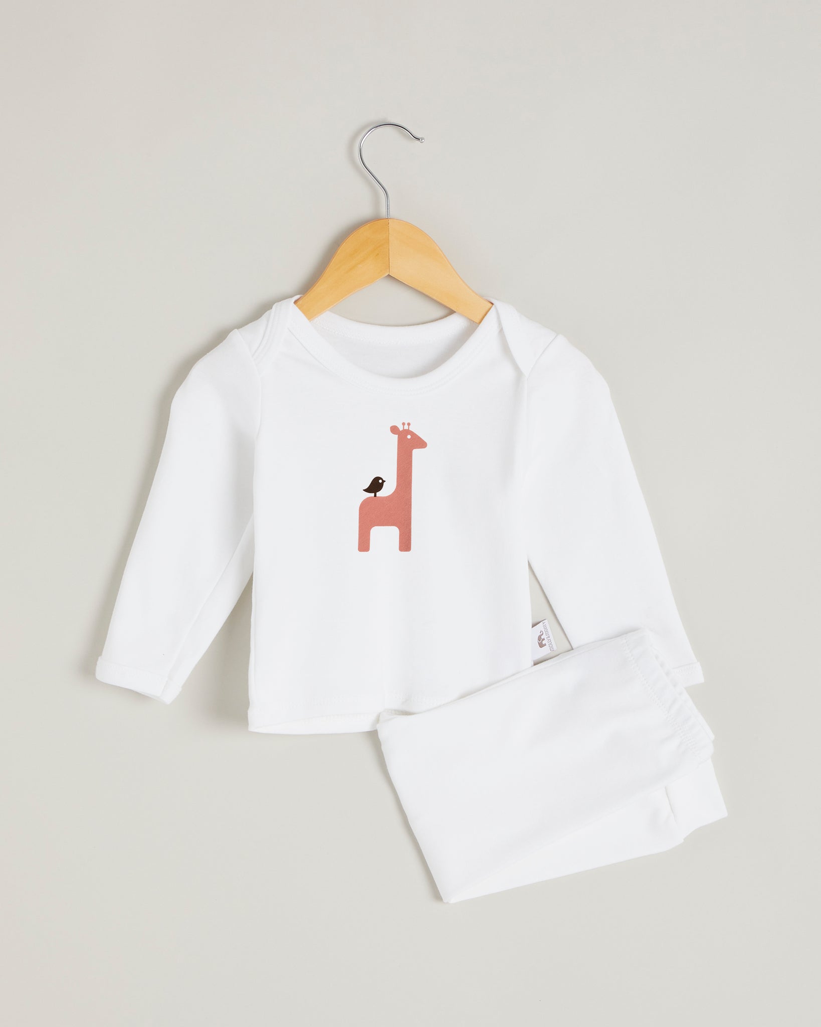 Pink Giraffe Long Sleeve Lounge Set