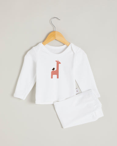 Pink Giraffe Long Sleeve Lounge Set
