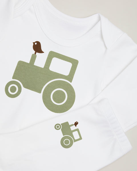 Green Tractor Long Sleeve Lounge Set