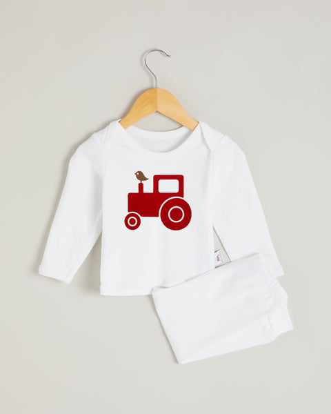 Red Tractor Long Sleeve Lounge Set