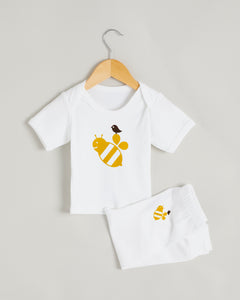 Yellow Bee Short Sleeve Lounge Set