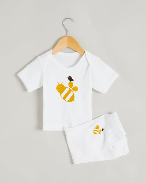 Yellow Bee Short Sleeve Lounge Set