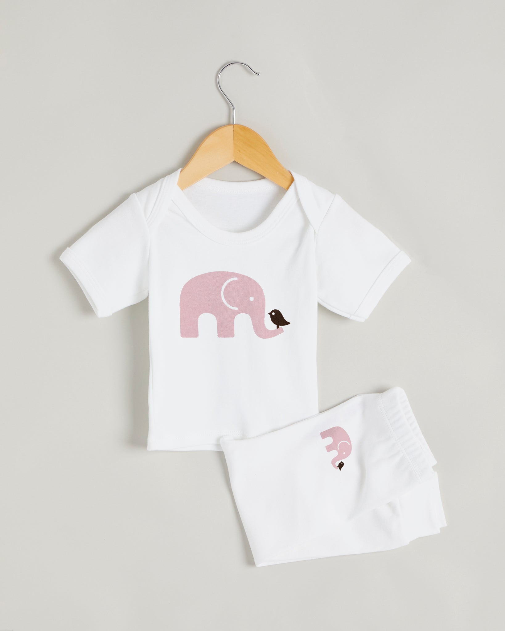 Pink Elephant Short Sleeve Lounge Set