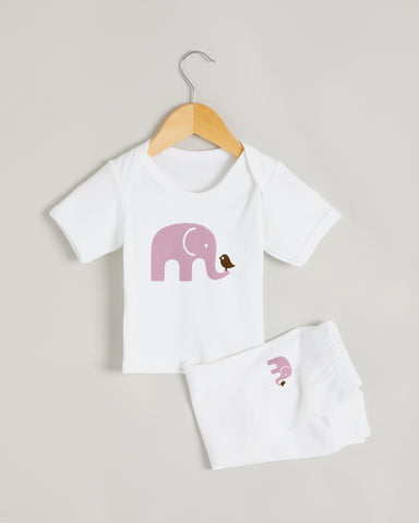 Purple Elephant Short Sleeve Lounge Set