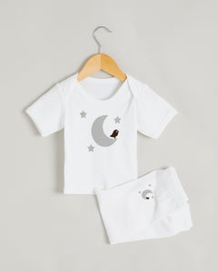 Grey Moon Short Sleeve Lounge Set