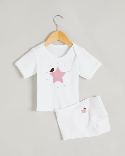 Pink Star Short Sleeve Lounge Set